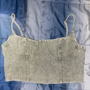 Green Denim Women's Top